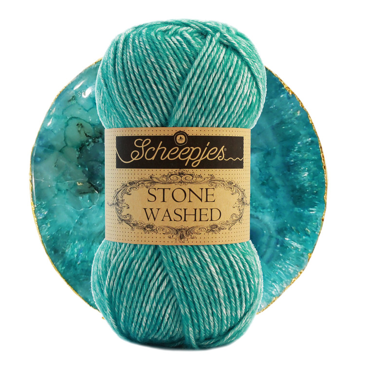 Scheepjes Stone Washed 815 Green Agate - türkiz keverék fonal Scheepjes Stone Washed 815 Green Agate - türkiz keverék fonal